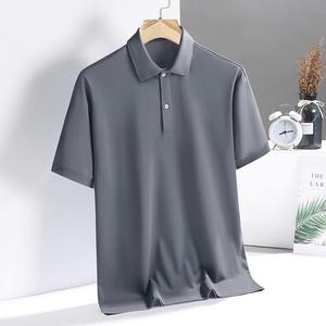 เสื้อโปโลแขนสั้นสีดำสำหรับผู้ชาย ผ้าทอออกซ์ฟอร์ดสีพื้น สวมใส่สบาย ทรงปกติ ดีไซน์ติดกระดุม - Product Image 2