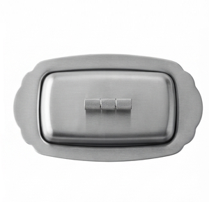 Plato para Mantequilla Rectangular de Acero Inoxidable con Tapa, Diseño Minimalista, Vajilla de Cocina, Conservación de Frescura - Product Image 3