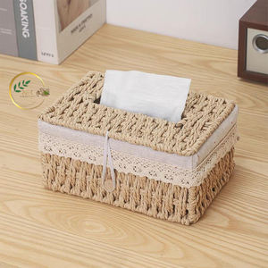 Boîte à mouchoirs en jute de style rustique – Porte-mouchoirs en fibres naturelles fait main pour la décoration de la maison moderne et traditionnelle - Product Image 2