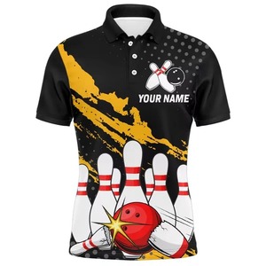 High Quality Custom Printed Knitted Sporty <b>Bowling</b> Shirts Polyester/Cotton Blend Breathable for Men & Women - Product Image 3