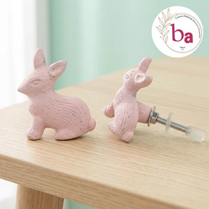 <b>Pink</b> Modern Eco-Friendly Rabbit Shape Furniture Knob Novelty Door Handle Drawer Pull Cabinet Hardware Decorative Accent Bedroom - Product Image 6