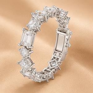 Pulsera de tenis geométrica con diamantes, chapada en plata, 14 quilates, certificada IGI, claridad VVS1-VVS2, corte princesa, joyería nupcial, regalo para mujer - Product Image 2
