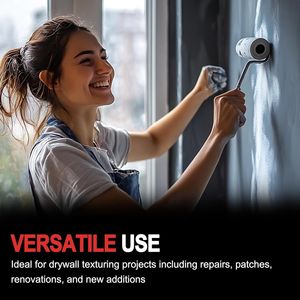 Rullo per texture in cartongesso da 9 pollici con motivo a zampa di gallina per ritocchi decorativi su pareti e soffitti - Product Image 5