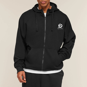 Survêtements amples en molleton de coton épais respirant pour hommes, style zippé intégral, tenue décontractée - Product Image 6