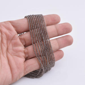 Perles de quartz fumé brun naturel facettées de 2 mm, perles de pierres précieuses naturelles pour la création de bijoux fins. - Product Image 2