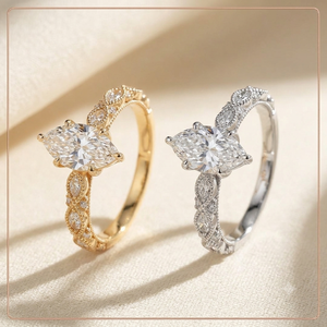 Anillo de compromiso Art Deco con diamante de corte marquesa de 2.01 CT, cultivado en laboratorio, oro rosa de 14k, delicado, regalo para mujer - Product Image 5