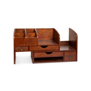 Porte-stylos en bois moderne à plusieurs compartiments, organisateur de bureau fait à la main pour stylos, crayons, outils, bois naturel, capacité personnalisable - Product Image 3