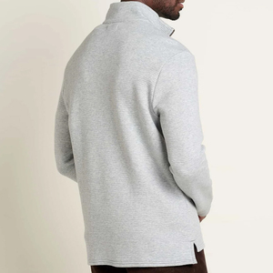 Sweat-shirt demi-zip pour homme en coton biologique, pull à col montant zippé, sweat-shirts pour homme à manches longues en coton biologique, sweat-shirt ras du cou pour homme - Product Image 2