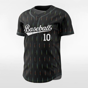 Camiseta de Béisbol Personalizada para Hombre, Negra, Manga Corta, Impresión por Transferencia de Calor, Malla Transpirable, 100% Poliéster, Corte Regular, Cintura Elástica - Product Image 3