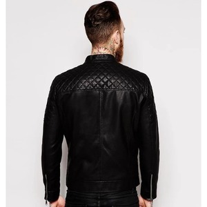 Men's Genuine Lambskin Leather Motorcycle Slim fit <b>Biker</b> <b>Jacket</b> - Product Image 3
