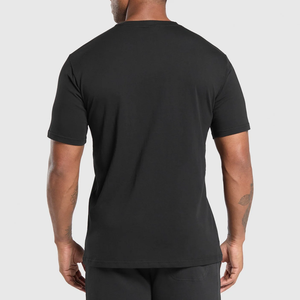 Camiseta de Manga Corta para Hombre, Cuello Redondo, Color Negro, Corte Regular, Estilo Casual, Tejido de Algodón Transpirable - Product Image 3