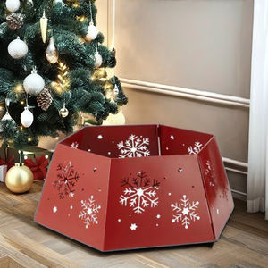 Collar de Árbol Plegable Ecológico Hecho a Mano de Hierro, Artículo Navideño de Alta Calidad para Soporte de Árbol - Product Image 1