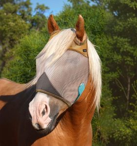 Summer Protection Genuine Leather Fly Mask for Horses Breathable Mesh UV Block Soft Ear/Nose Guard Design Breeches Horse <b>Riding</b> - Product Image 4