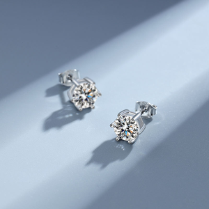 AMBER JEWELS T-157, Pendientes Unisex de Oro Sólido de 18K con Diamantes Naturales de Corte Brillante, Chapados en Rodio, Certificados por IGI, Estilo Clásico - Product Image 2