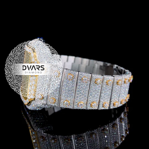 นาฬิกาข้อมืออัตโนมัติทรงสี่เหลี่ยมเพชรมออิส VVS1เคลือบกระจกสี D ที่โดดเด่น - Product Image 3