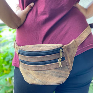 Sac banane en cuir suédé véritable fait à la main unisexe élégant multi-poches sacs de hanche ceinture à sangle réglable sac de taille utilitaire - Product Image 2