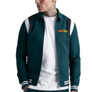 แจ็กเก็ตผู้ชายหนังไซส์พิเศษปักลายบล็อคฤดูหนาว - Product Image 1