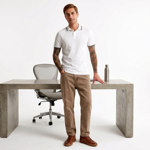 Comfortable Men's for <b>Shirt</b> Canvas Short Sleeve Casual Fashion Rib Collar Soft Breathable Premium Clothing Bamboo Fiber 180g - Product Image 6