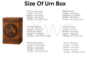 Urna Funeraria de Madera Tallada con León: Recuerdo Conmemorativo Grabado - Product Image 3