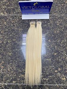 Meilleur prix d'usine pour une qualité supérieure 100% Extensions de cheveux humains bruts Blonde Straight Weft Double Drawn Virgin Hair Dyed - Product Image 4
