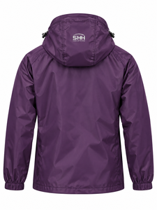 Chaqueta Impermeable con Capucha para Hombre, Cortavientos Ligero con Solapa para Tormentas, Forro de Malla, Puños Elásticos, Ropa Exterior con Logotipo Personalizado - Product Image 2