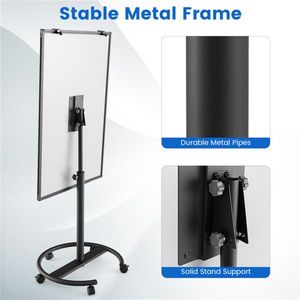 Lavagna Magnetica Mobile Regolabile in Altezza con Supporto Rotondo e Clip per Carta - Categoria Prodotti Lavagna - Product Image 5