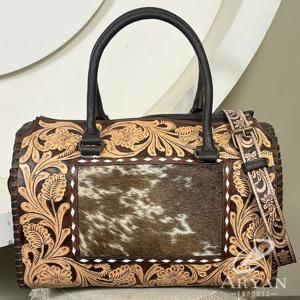 Bolsa de Viaje Grande de Cuero Hecha a Mano, Estilo Personalizado, de Lujo, para Mujer, Bolsa de Hombro de Cuero Vacuno - Product Image 1
