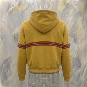 Sweat-shirt à capuche jaune pour homme Snowgrace, design rayé, coton French Terry, vêtement décontracté pour l'automne - Product Image 2