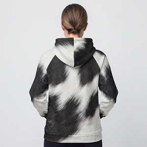 Hoodie en cuir de vache véritable pour femme, fermeture éclair, avec poches latérales - Product Image 2