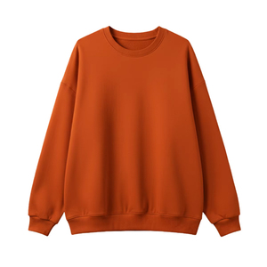 Sweat-shirt pour homme, couleur unie, coton, manches longues, sans capuche, polaire, col rond, pull décontracté, respirant, hiver - Product Image 6