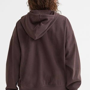 Nueva llegada, sudadera con capucha para mujer, de color liso, a la moda, de manga larga, color heather, con rayas laterales, cierre de cremallera y cordón ajustable. - Product Image 3