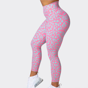 Leggings de Compresión Transpirables con Estampado de Leopardo, Cintura Media, Sin Costuras, con Logotipo Personalizado, de Satén Vintage, Leggings Elásticos de Alta Calidad para Mujer - Product Image 3