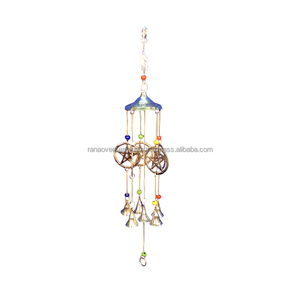 Vente en gros Carillon éolien décoratif en métal Pentacle Tenture murale Carillon éolien en laiton avec cloches à bas prix disponible en différents modèles - Product Image 1