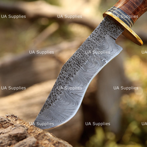 Couteau à lame fixe en acier Damas avec manche en bois, couteau de chasse à pointe tombante de 13 pouces, forgé à la main, personnalisable OEM ODM - Product Image 6