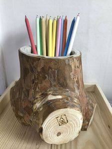 Organizador de escritorio de madera de lujo para bolígrafos y lápices, organizador de bolígrafos de madera minimalista, decoración moderna para oficina, portalápices de madera hecho a mano. - Product Image 3