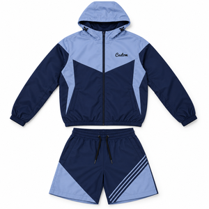 Custom Quality Colorblock Hooded Windbreaker Zip-Up <b>Jacket</b> Sublimation Nylon Tracksuit Shorts Wholesale <b>Waterproof</b> Windbreaker - Product Image 3