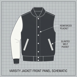 Veste universitaire personnalisée en mélange de laine de qualité supérieure, veste de baseball à boutons pression, fabricant OEM - Product Image 2