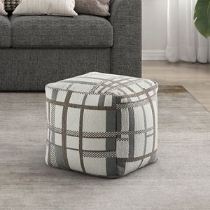Pouf Moderno Quadrato 1 Pezzo, Poggiapiedi Multicolore in Tessuto Jacquard, Sedia a Sacco Antiscivolo, Accessorio per Seduta - Product Image 1