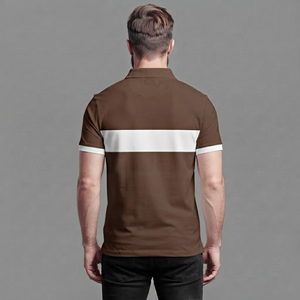 Polo homme tendance été, vêtement décontracté, 100% coton, manches courtes, séchage rapide, logo imprimé par transfert thermique bicolore personnalisé. - Product Image 3