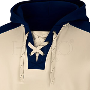 Nueva llegada: Sudaderas de hockey sobre hielo de mezcla de algodón, ropa deportiva con bolsillo frontal y puños acanalados para entrenamiento de equipos masculinos. - Product Image 4