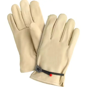 Gants de travail en cuir pour hommes et femmes, résistants, respirants, antidérapants, sans latex, avec manchette de sécurité, épaisseur 7 oz, résistants aux égratignures - Product Image 1