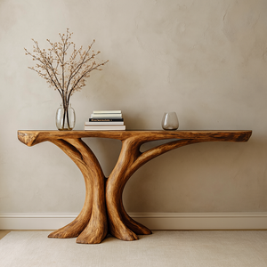 Mesa de Madera Maciza Natural Hecha a Mano, Mesa Consola Vintage, Tablero de Mesa Estilo Rústico Hecho en Vietnam - Product Image 1