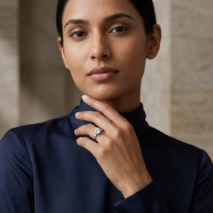 Bague de fiançailles de luxe pour femme de la marque DIFF, diamant de laboratoire classique rond brillant, platine PT950, certifié IGI - Product Image 3