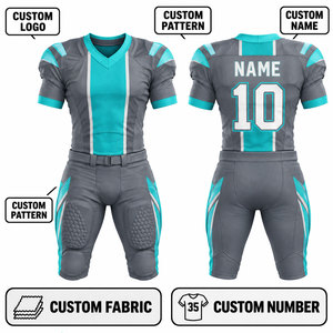 Conjunto de Uniforme de Fútbol Americano Personalizado para Hombre, Sublimado, Cuello en V, Manga Corta, Poliéster Transpirable, Ajustado, para Todas las Temporadas - Product Image 1