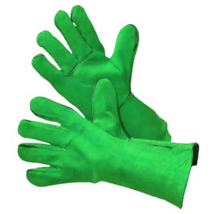 Red Leather Safety Full Finger <b>Gloves</b> <b>Thermal</b> Insulated Waterproof UV Protection Unisex Outdoor Winter Use - Product Image 5