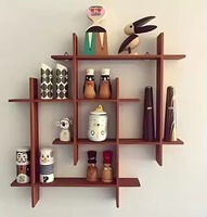 Étagères murales en bois massif au design simple et à prix abordable pour le rangement et la décoration intérieure