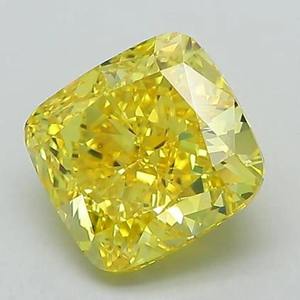 Vibrant Fancy Yellow <b>Cushion</b> Cut Loose Diamond VS1 Certified 2 Carat Gemstone for Wholesale Jewelry Making and Custom Design - Product Image 1