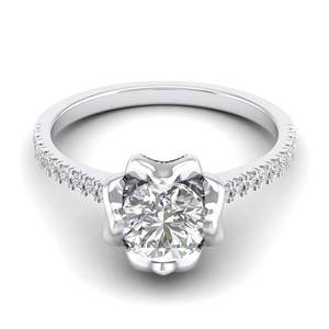 Bague REYES, best-seller, design classique, diamant rond de 1,16 ct, cultivé en laboratoire CVD, en or massif 14K ou 18K, bijoux fins faits à la main - Product Image 1