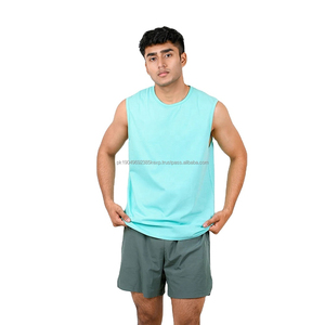 Camiseta Deportiva sin Mangas para Hombre, Color Azul Agua, Personalizable, de Secado Rápido, Ligera y Transpirable, Ideal para Entrenamiento y Deportes - Product Image 6