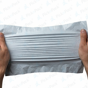 Sacs d'expédition en polyéthylène légers de 12x16 pouces, imprimés en sérigraphie noir et blanc, 52 microns, imperméables - Product Image 5